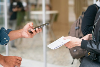 Illustration of a smartphone scanning a document